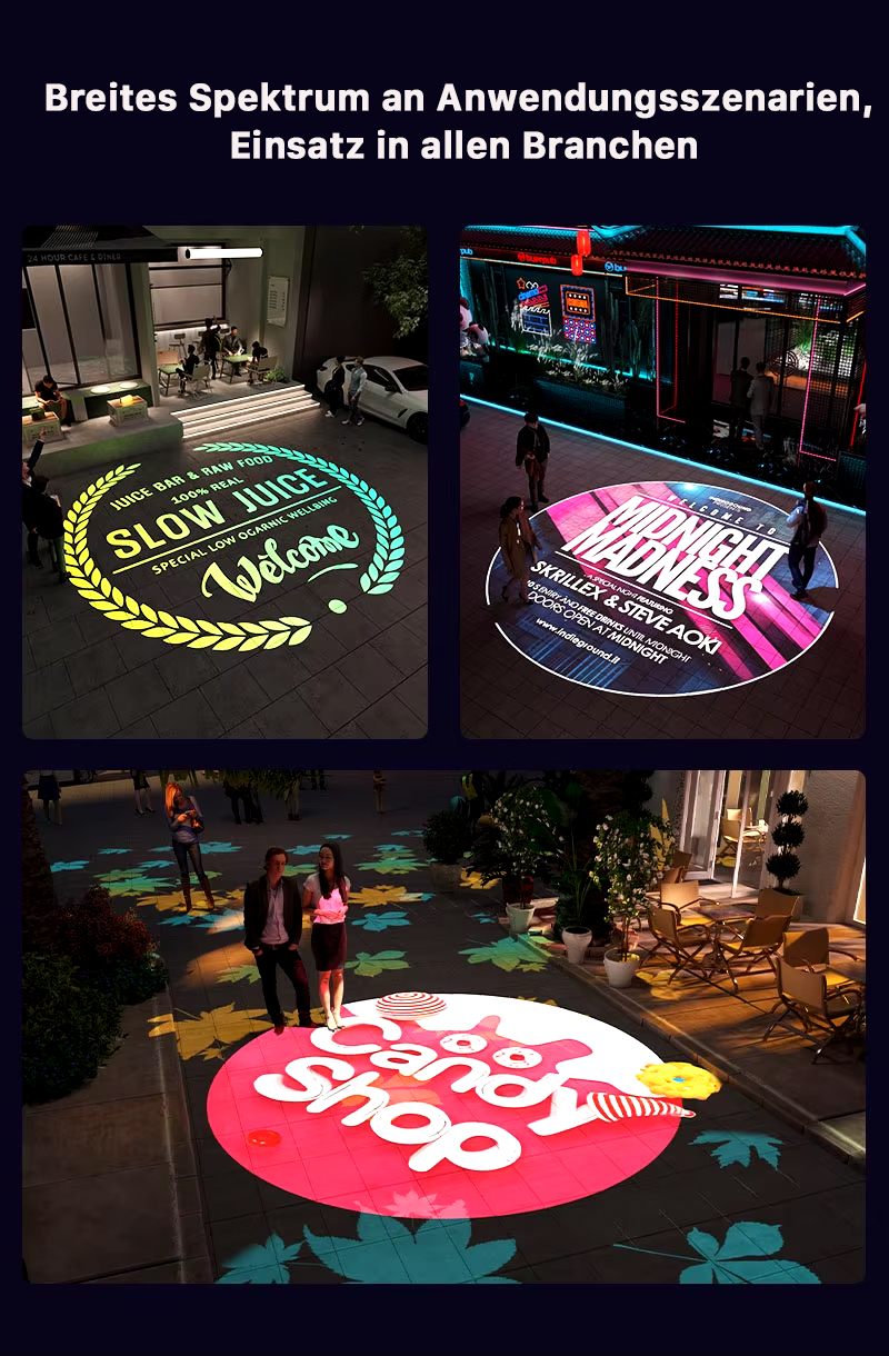 Werbeprojektion mit GOBO LED-Projektor